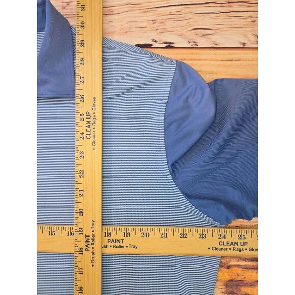 Peter Millar Crown Crafted Mens Striped Polo Large Blue - Picture 8 of 8